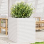 VIDAXL Jardiniere blanc 60x60x68,5 cm bois de pin massif