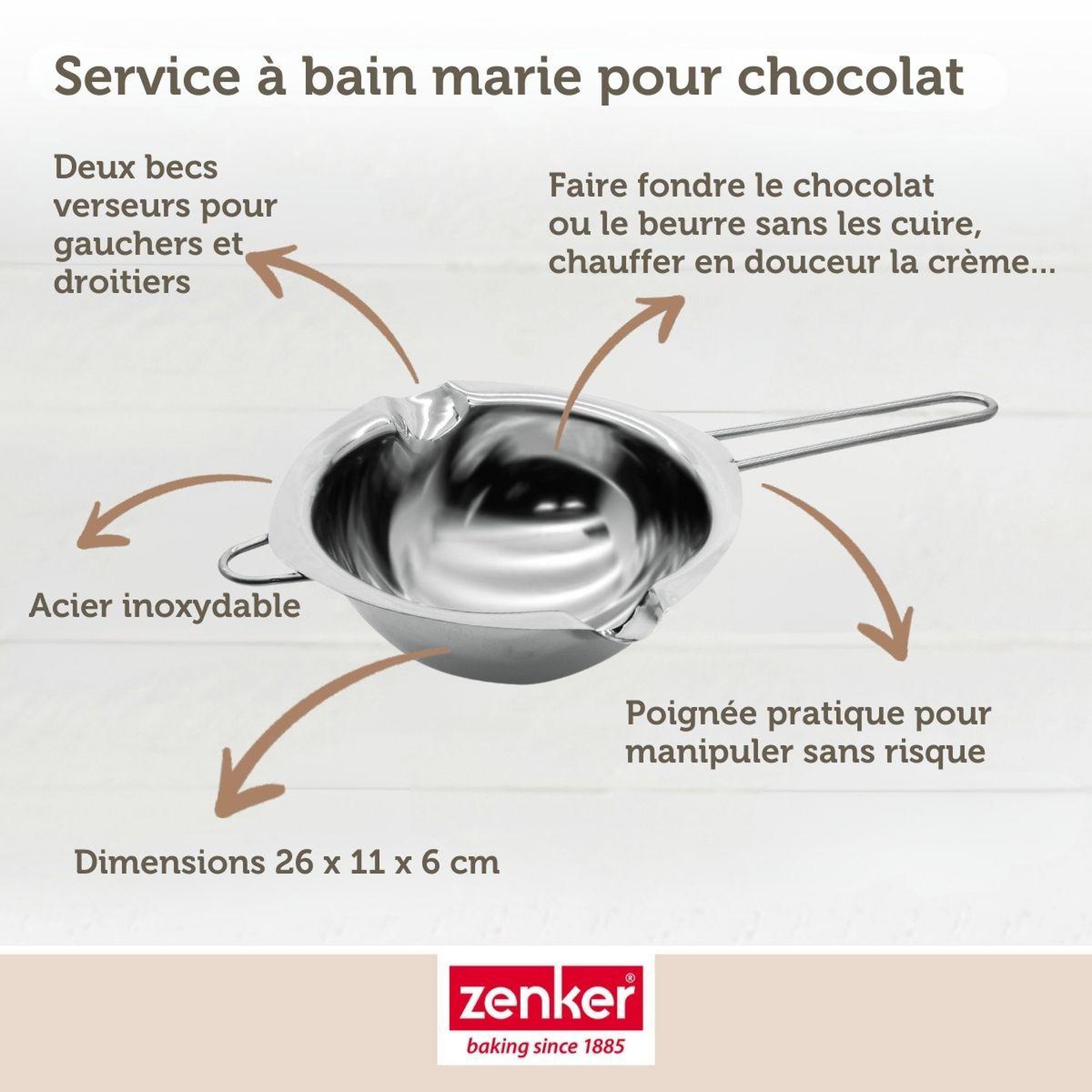 Voir la diapositive 3 : ZENKER Service à bain marie et pince à friture pour beignets zenker smart pastry