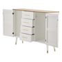Voir la diapositive 3 : Paris Prix Buffet 2 Portes & 4 Tiroirs en Bois  Matera  117cm Blanc & Naturel