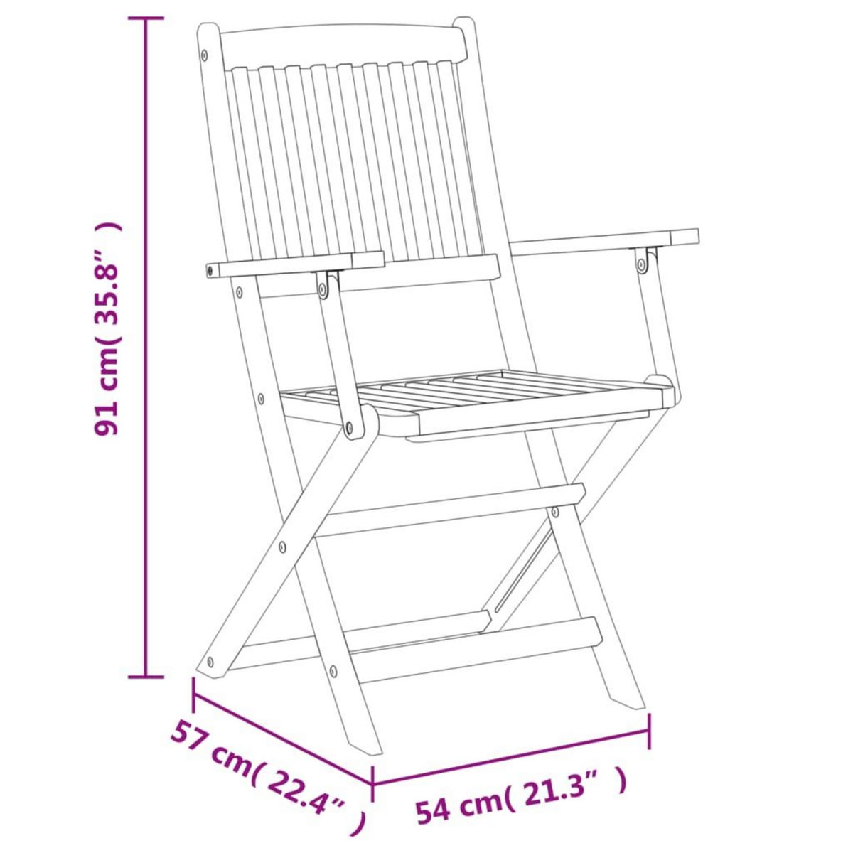 VIDAXL Ensemble a manger d'exterieur pliable 5pcs Bois d'acacia solide