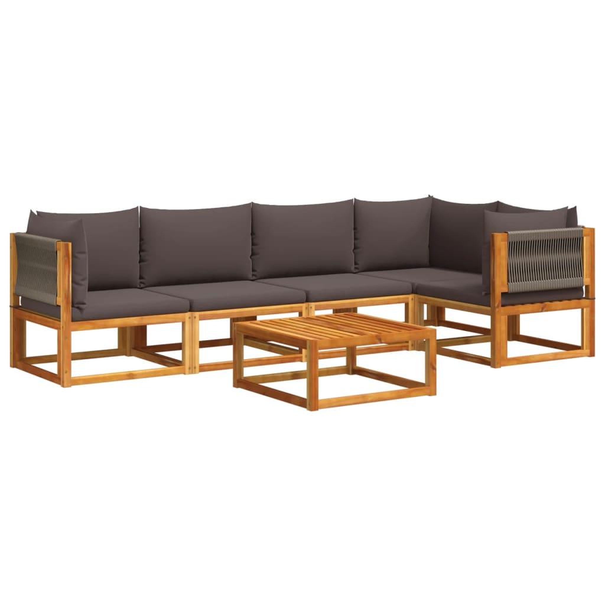 Voir la diapositive 2 : VIDAXL Salon de jardin avec coussins 6 pcs bois d'acacia solide