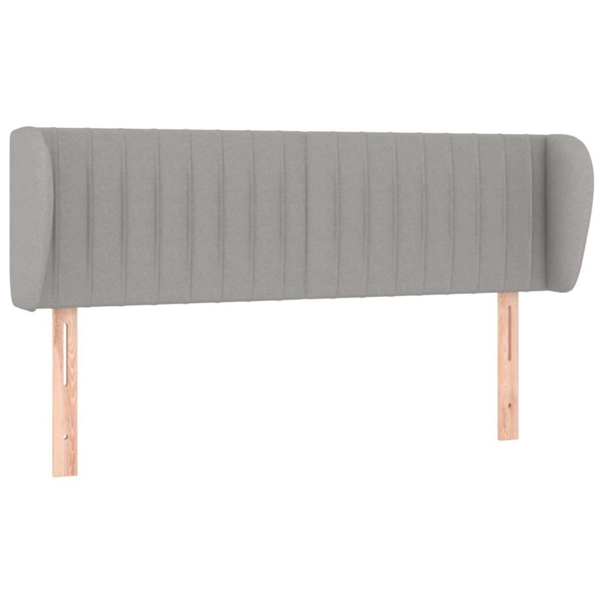 VIDAXL Tete de lit avec oreilles Gris clair 147x23x78/88 cm Tissu