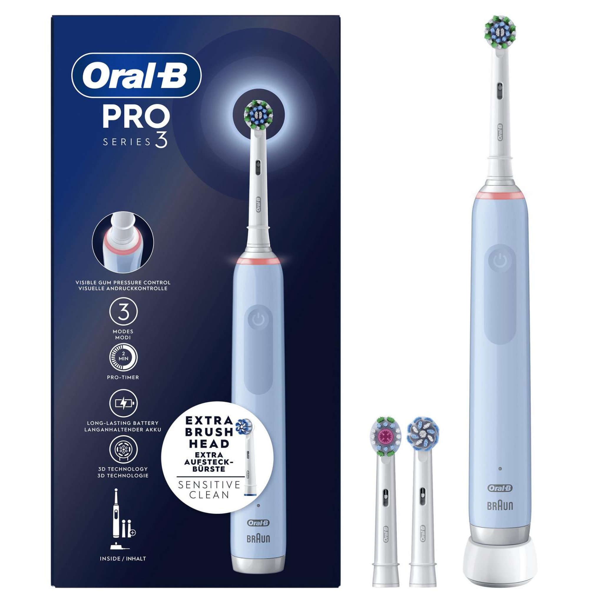 ORAL B Oral-b pro 3 3700 blu adulte brosse à dents rotative oscillante bleu