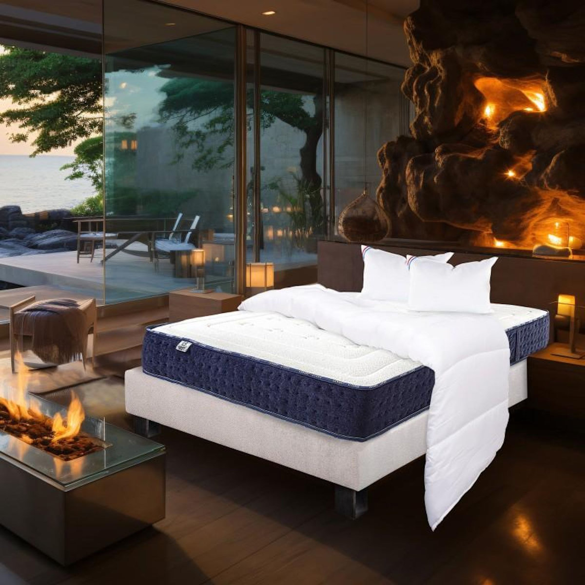 LUXURY LITERIE Ensemble literie mousse, Nuage Ferme, Gris