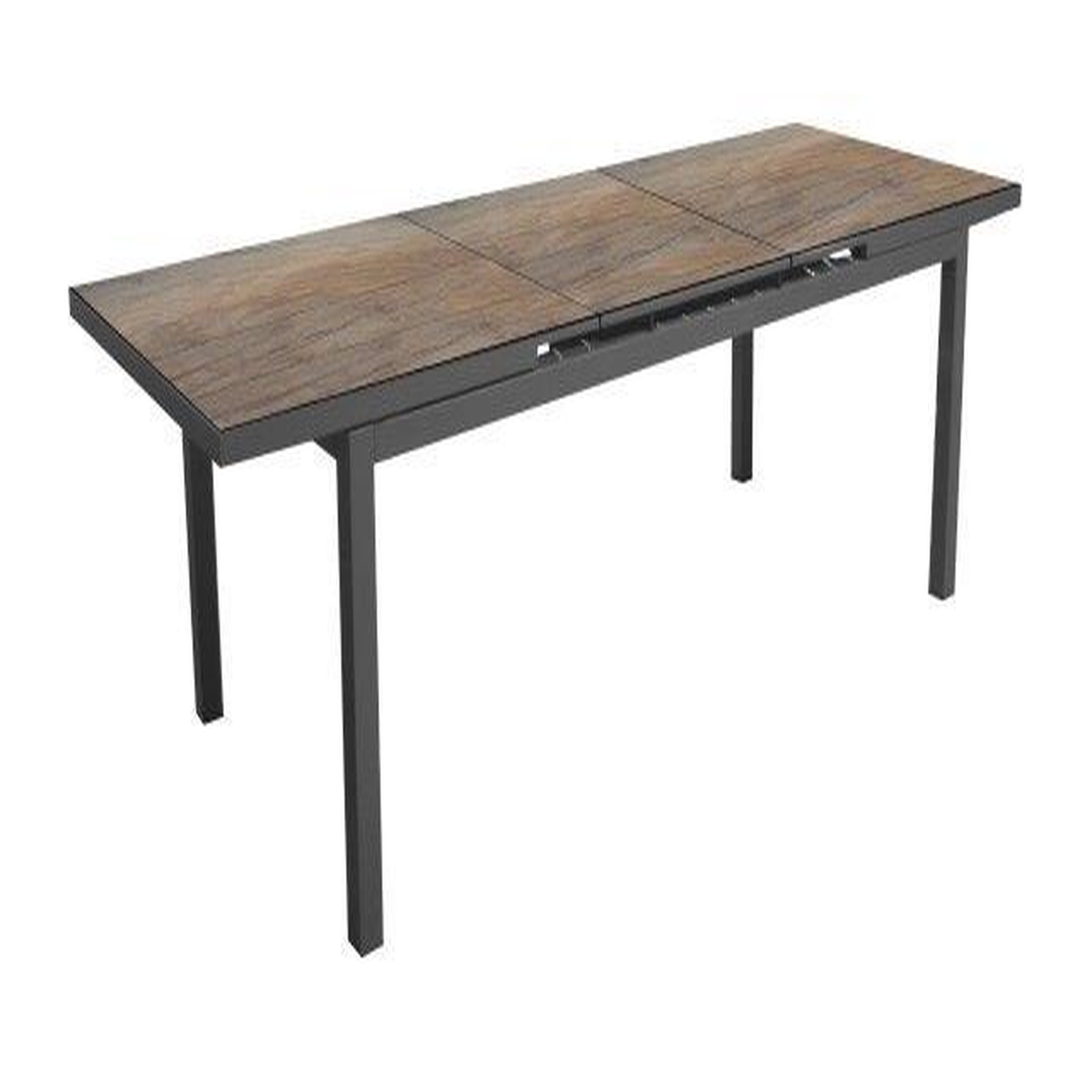 Proloisirs Table de jardin extensible Teramo en aluminium/HPL - 180/240 x 90 cm - graphite/bambou