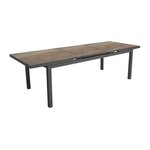 Proloisirs Table de jardin extensible Teramo en aluminium/HPL - 180/240 x 90 cm - graphite/bambou