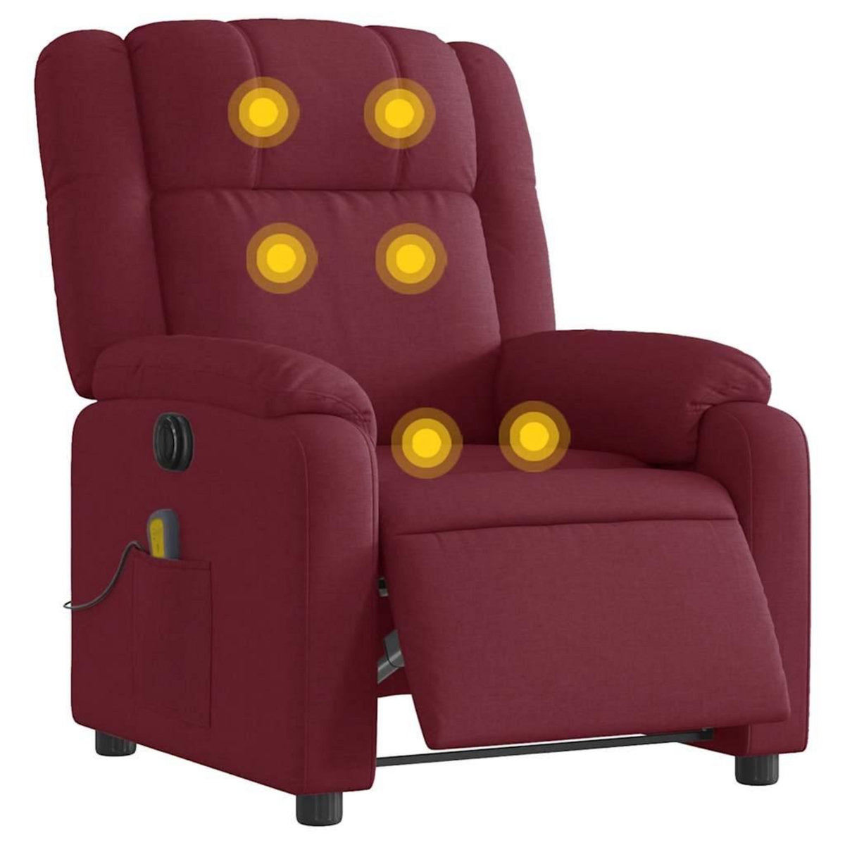 VIDAXL Fauteuil de massage inclinable electrique Rouge bordeaux Tissu