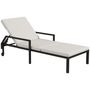 Voir la diapositive 1 : OUTSUNNY Bain de soleil transat inclinable avec matelas accoudoirs roulettes résine tressée noir