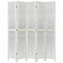 Voir la diapositive 4 : VIDAXL Cloison de separation 5 panneaux blanc bois de paulownia massif