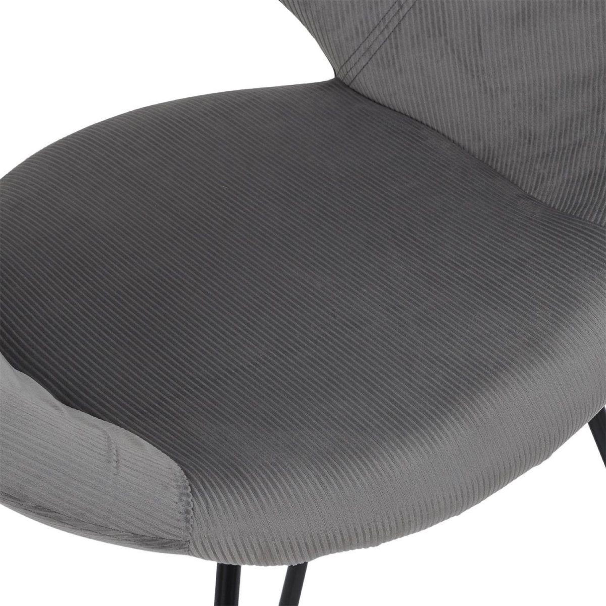 Voir la diapositive 6 : The Home Deco Factory Fauteuil design velours côtelé  giulia  84cm gris