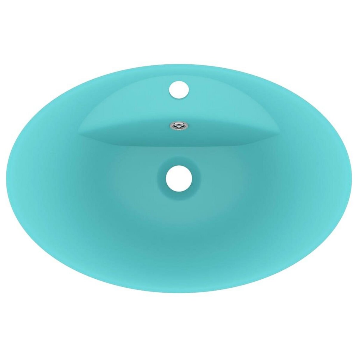 VIDAXL Lavabo ovale a trop-plein Vert clair mat 58,5x39 cm Ceramique
