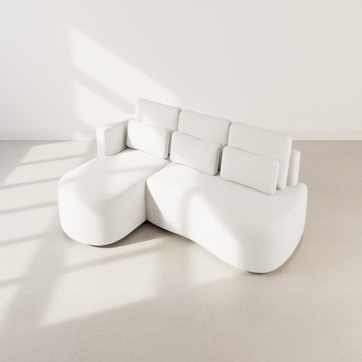 LISA DESIGN Mahina - canapé d'angle gauche 4 places convertible avec coffre en tissu texturé