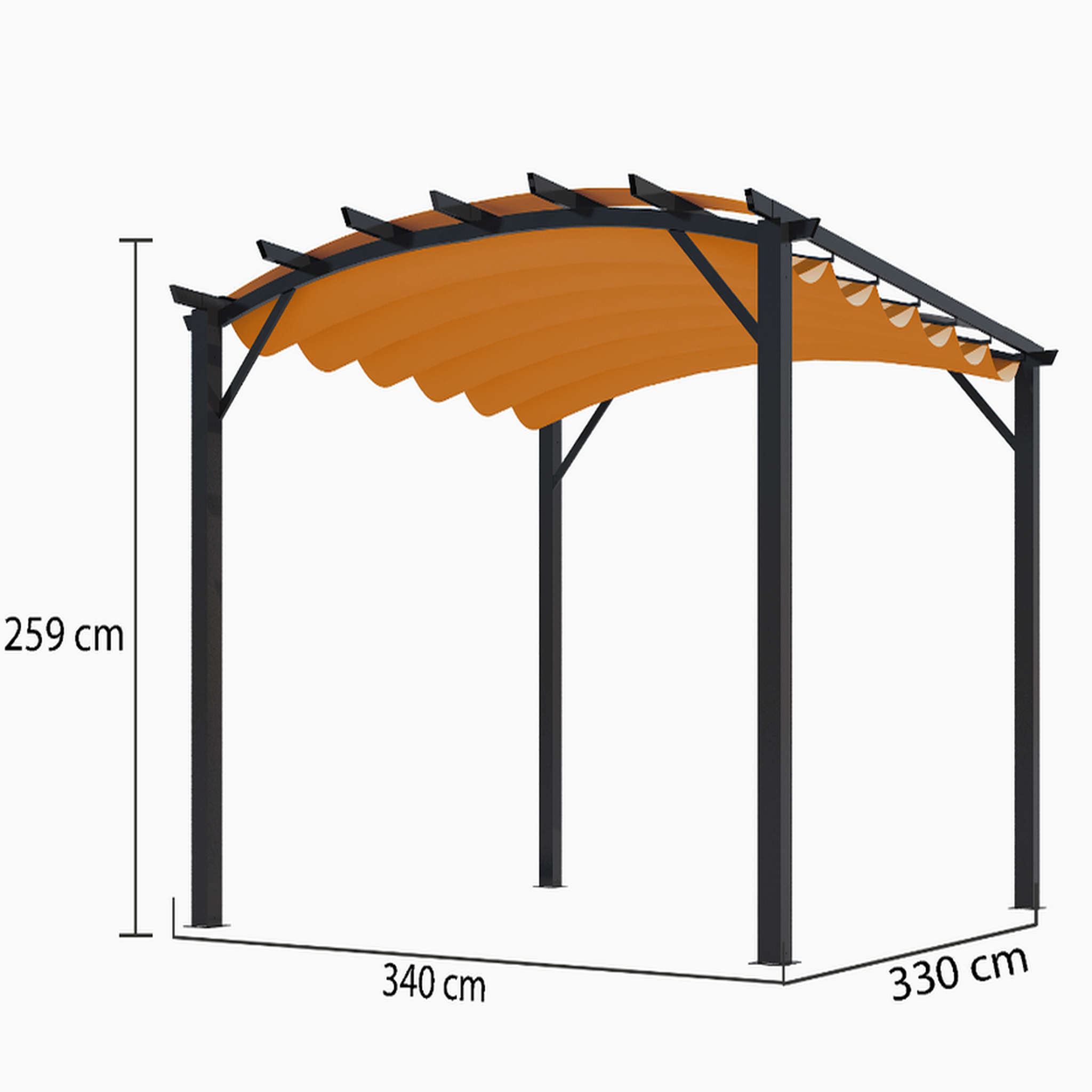Voir la diapositive 3 : Hisense Pergola arche 11.22 m2 rouille - per 3433 gr