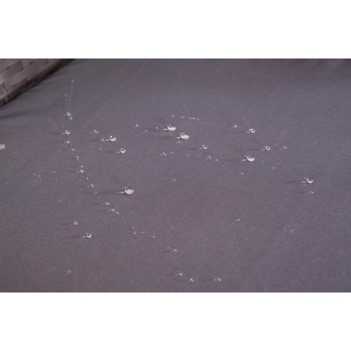 CONCEPT USINE Salon de jardin 4 places en résine tressée noir et gris MYKONOS