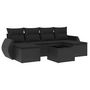Voir la diapositive 2 : VIDAXL Salon de jardin 7 pcs avec coussins noir resine tressee