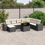 Voir la diapositive 1 : VIDAXL Salon de jardin 9 pcs avec coussins noir resine tressee