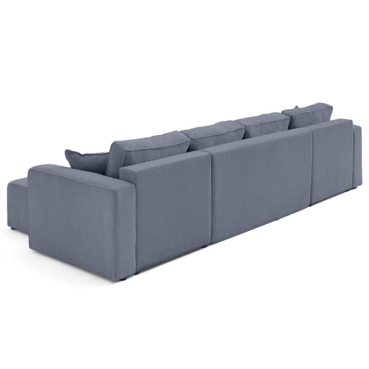 BEST MOBILIER Topaze - canapé panoramique en u 7 places convertible avec coffre en velours texturé