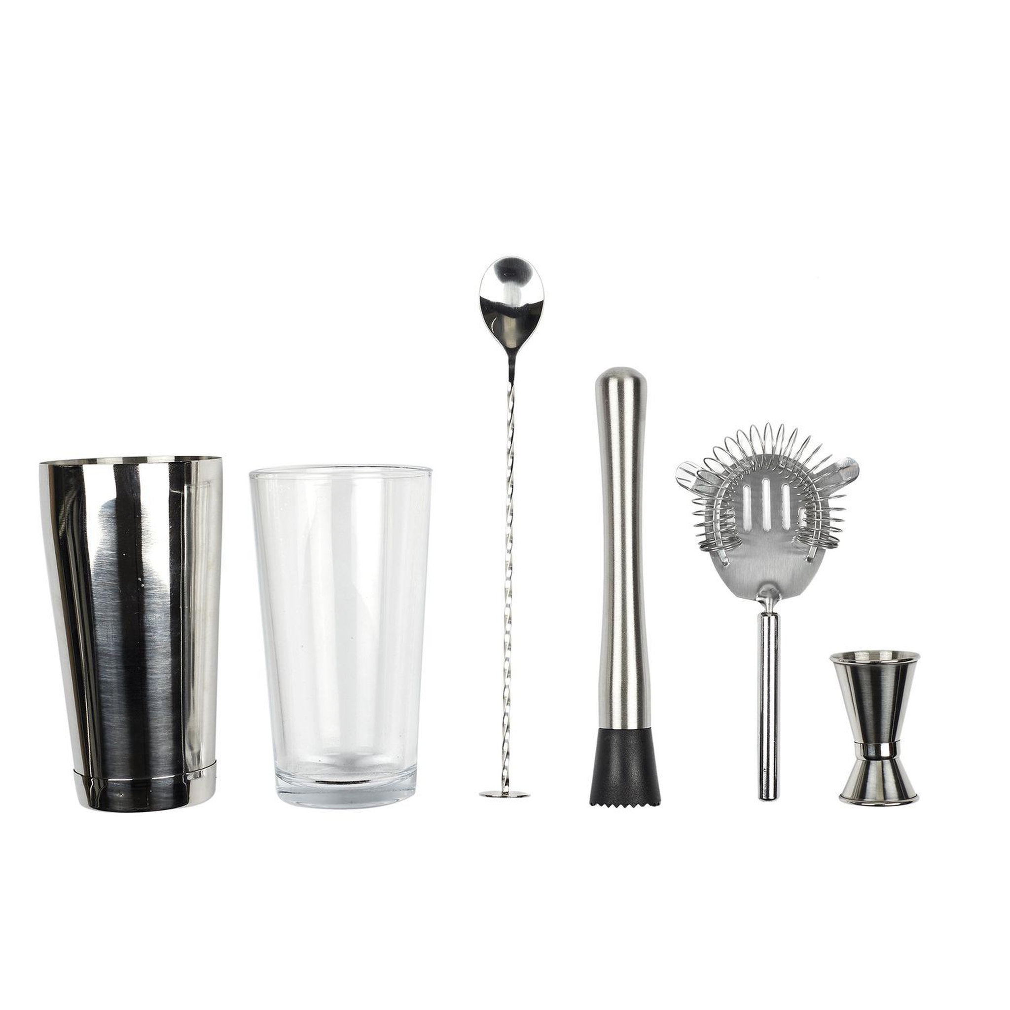 TOILINUX Coffret 5 accessoires à cocktail et 50 recettes - en acier inoxydable