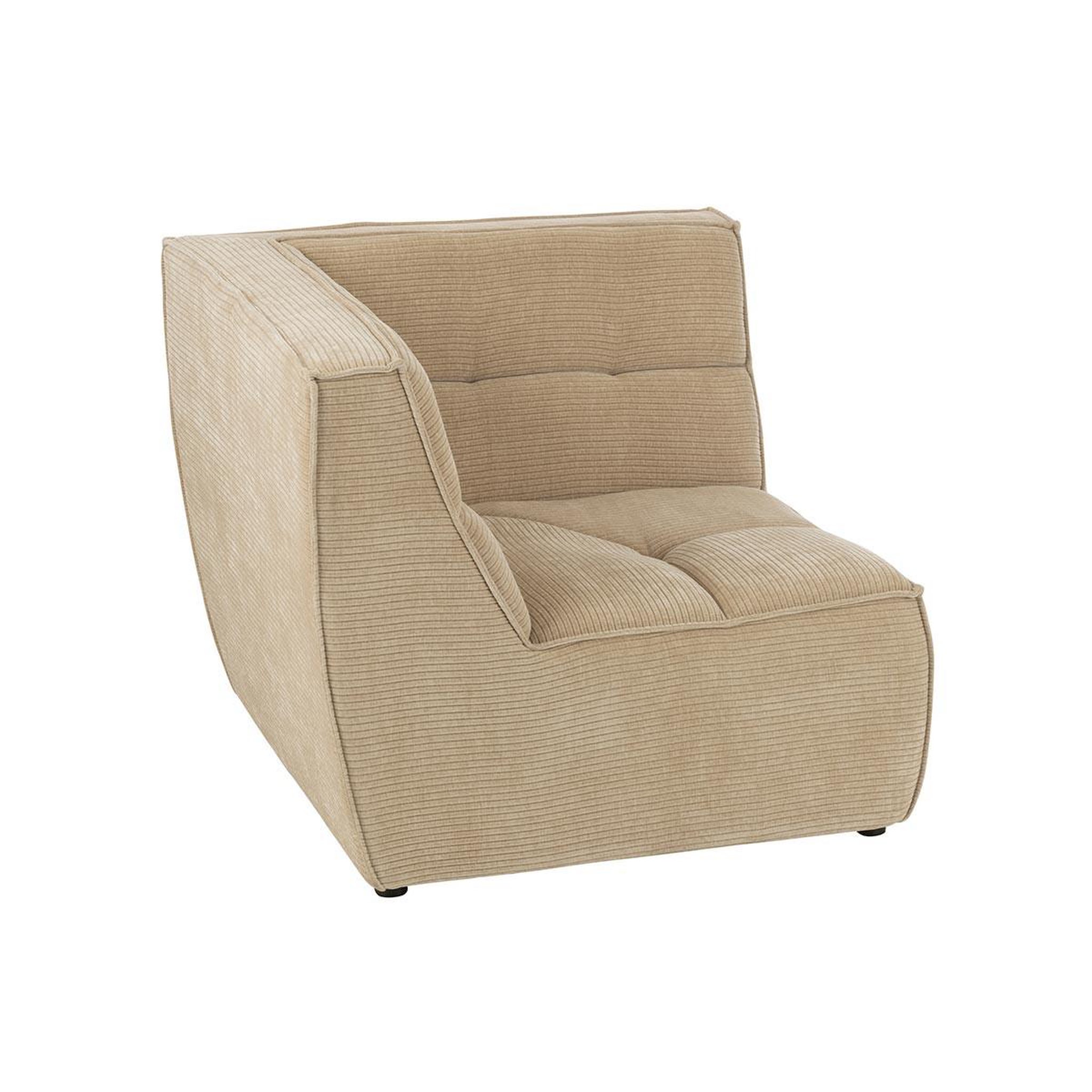 Voir la diapositive 3 : J-LINE Module canapé d'angle matelassé  grid  98cm beige foncé
