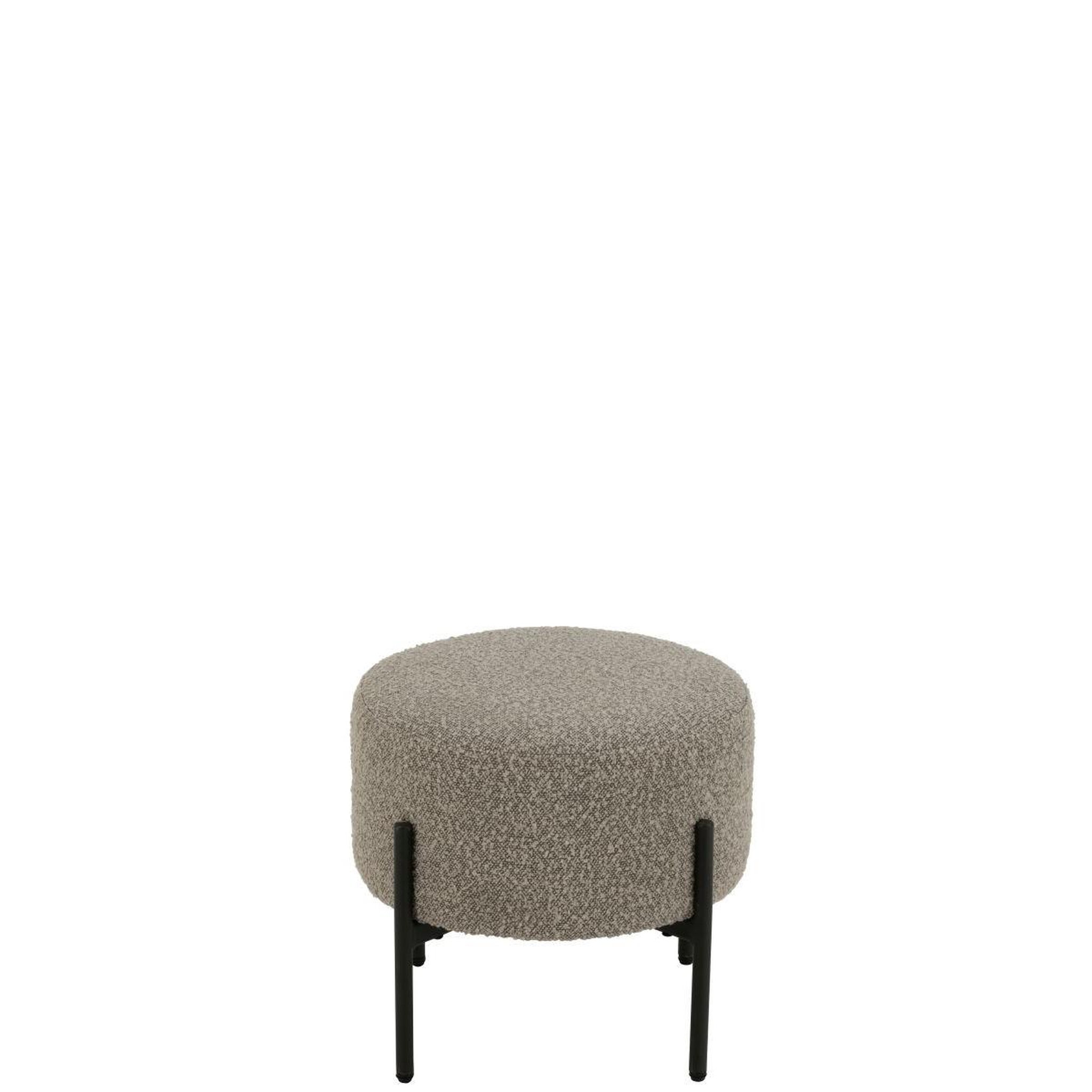Voir la diapositive 2 : J-LINE Tabouret en tissu bouclé  aldo  44cm gris
