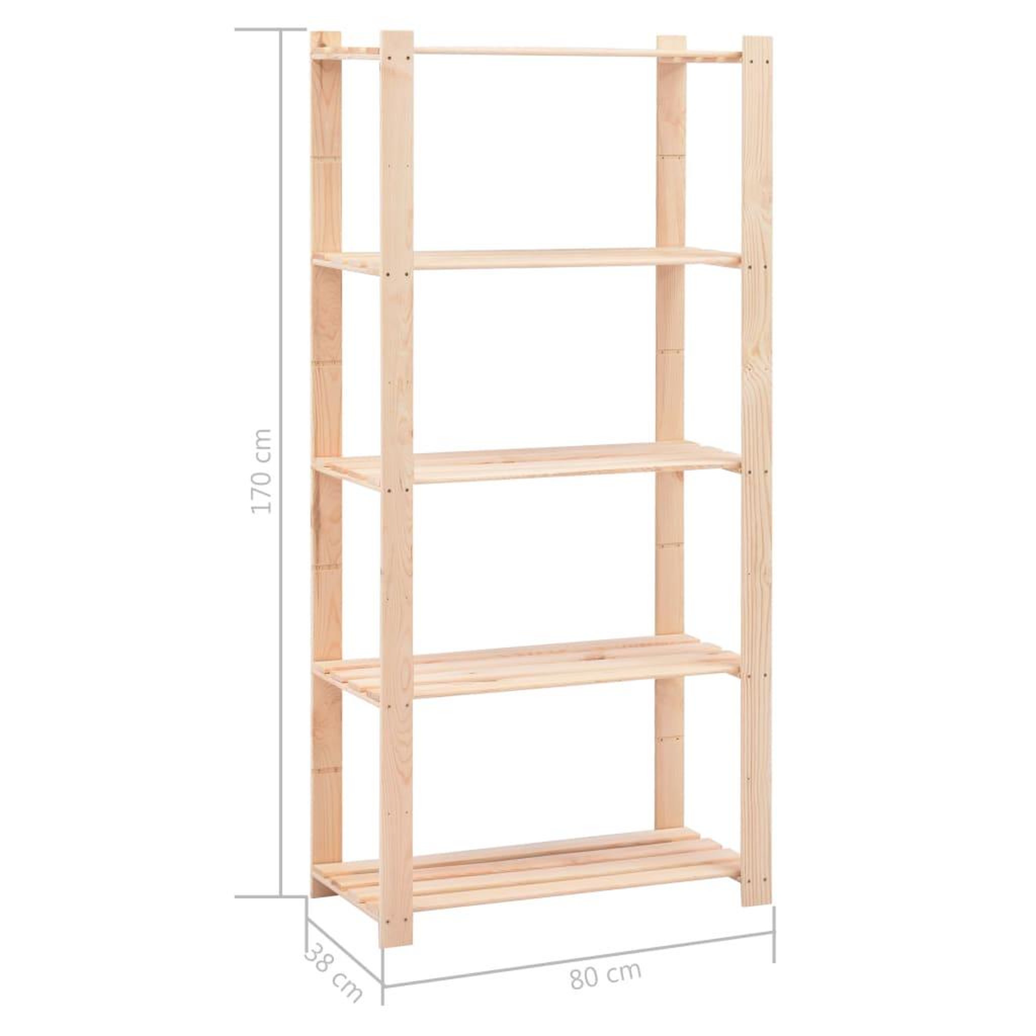 Voir la diapositive 6 : VIDAXL Etageres de stockage 5 niveaux 2 pcs 80x38x170 cm Pin 250 kg