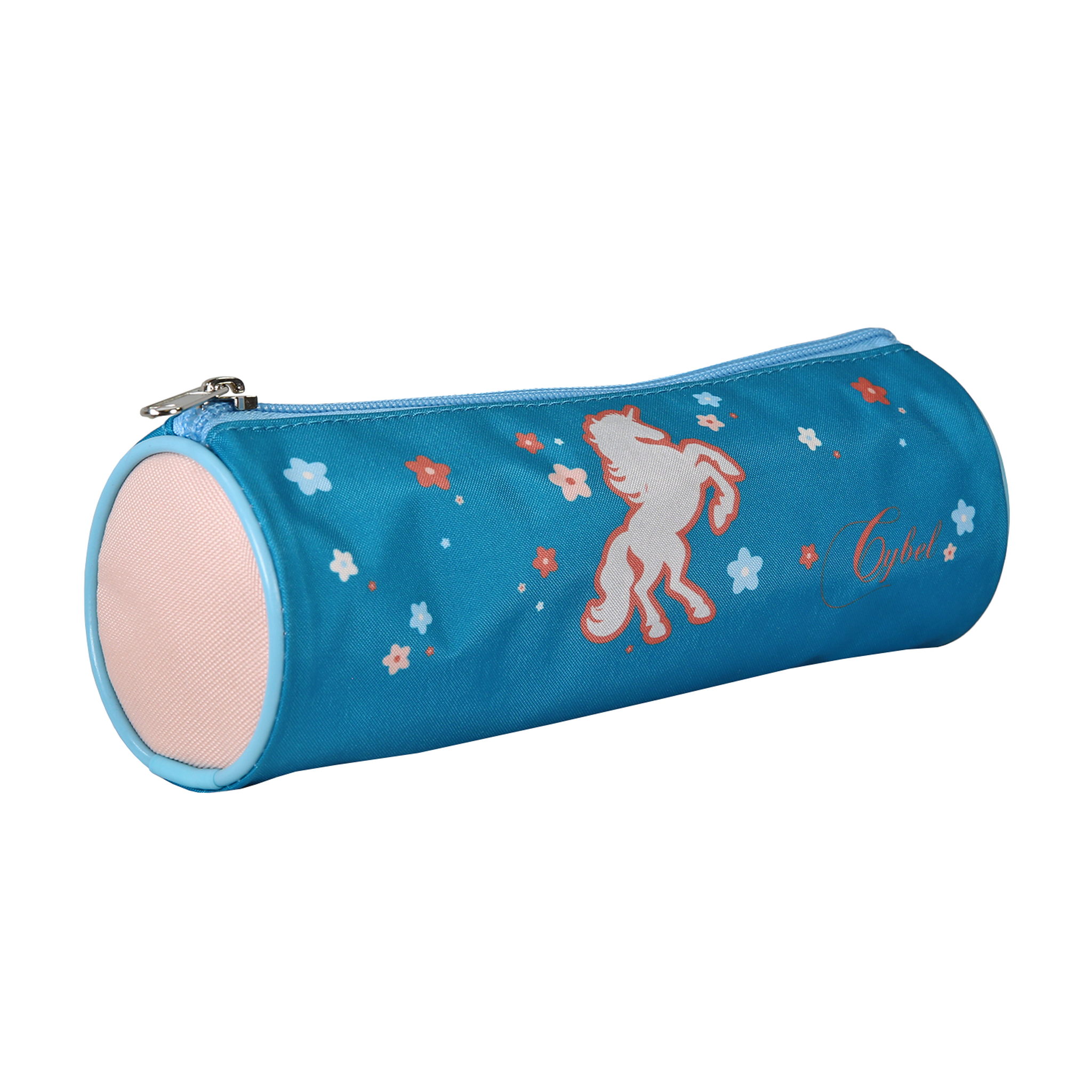 Voir la diapositive 2 : Bagtrotter Cybel - Trousse scolaire ronde Licorne - Bleu - Fille - 1 Compartiment