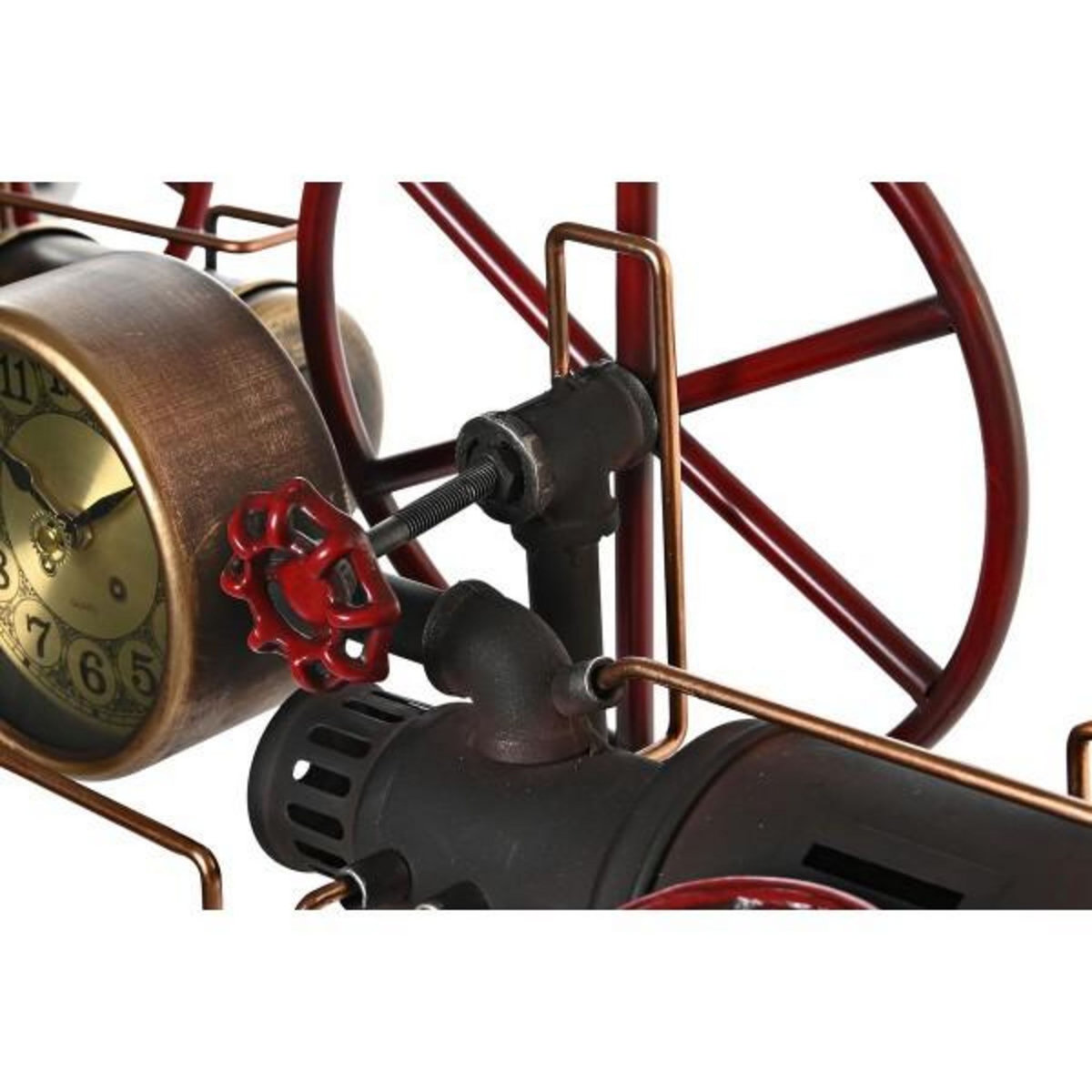 AAAAA Horloge de table DKD Home Decor Argenté Doré Fer Vintage 40 x 20 x 26 cm (2 Unités)