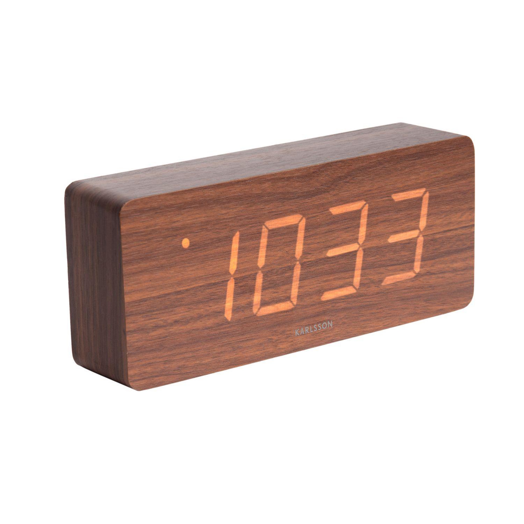 Voir la diapositive 1 : Karlsson Horloge réveil en bois Square - H. 9 cm