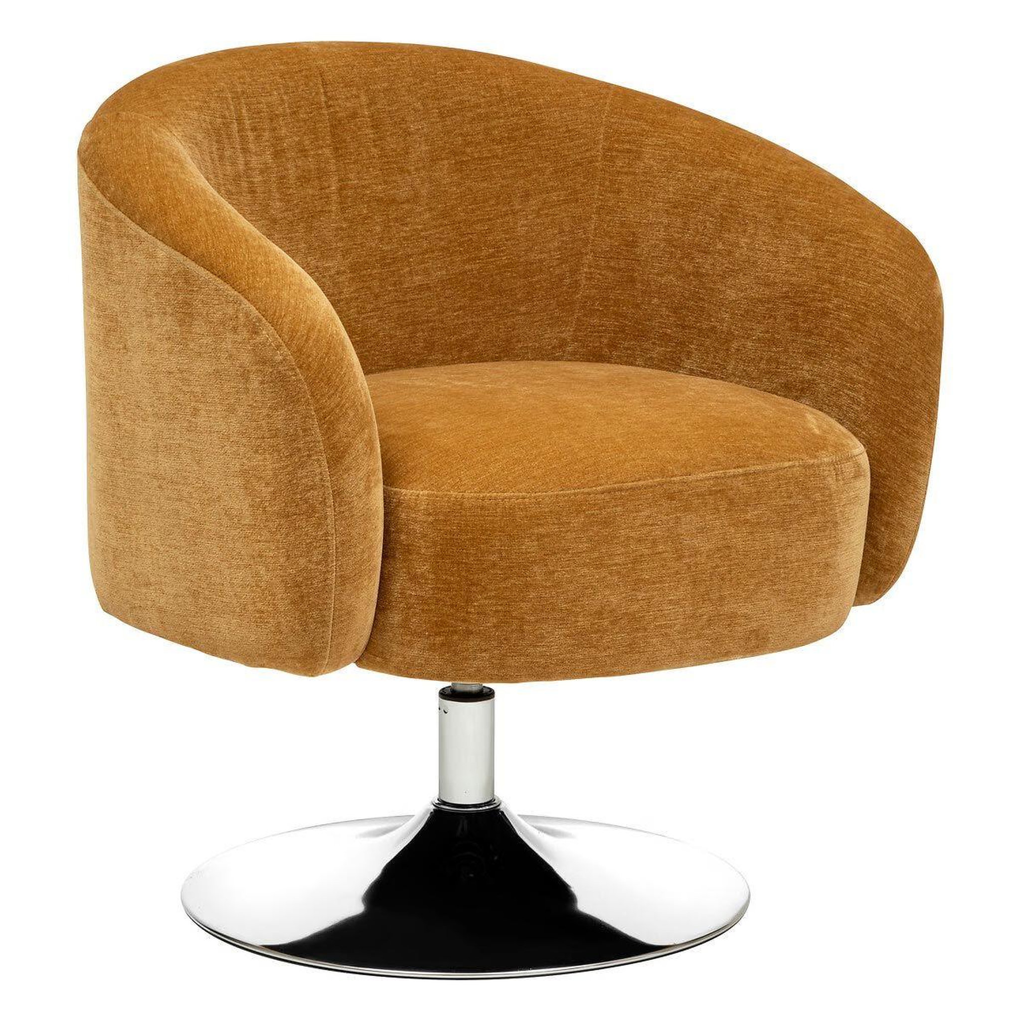 ATMOSPHERA Fauteuil Pivotant Velours  Edith  73cm Ocre