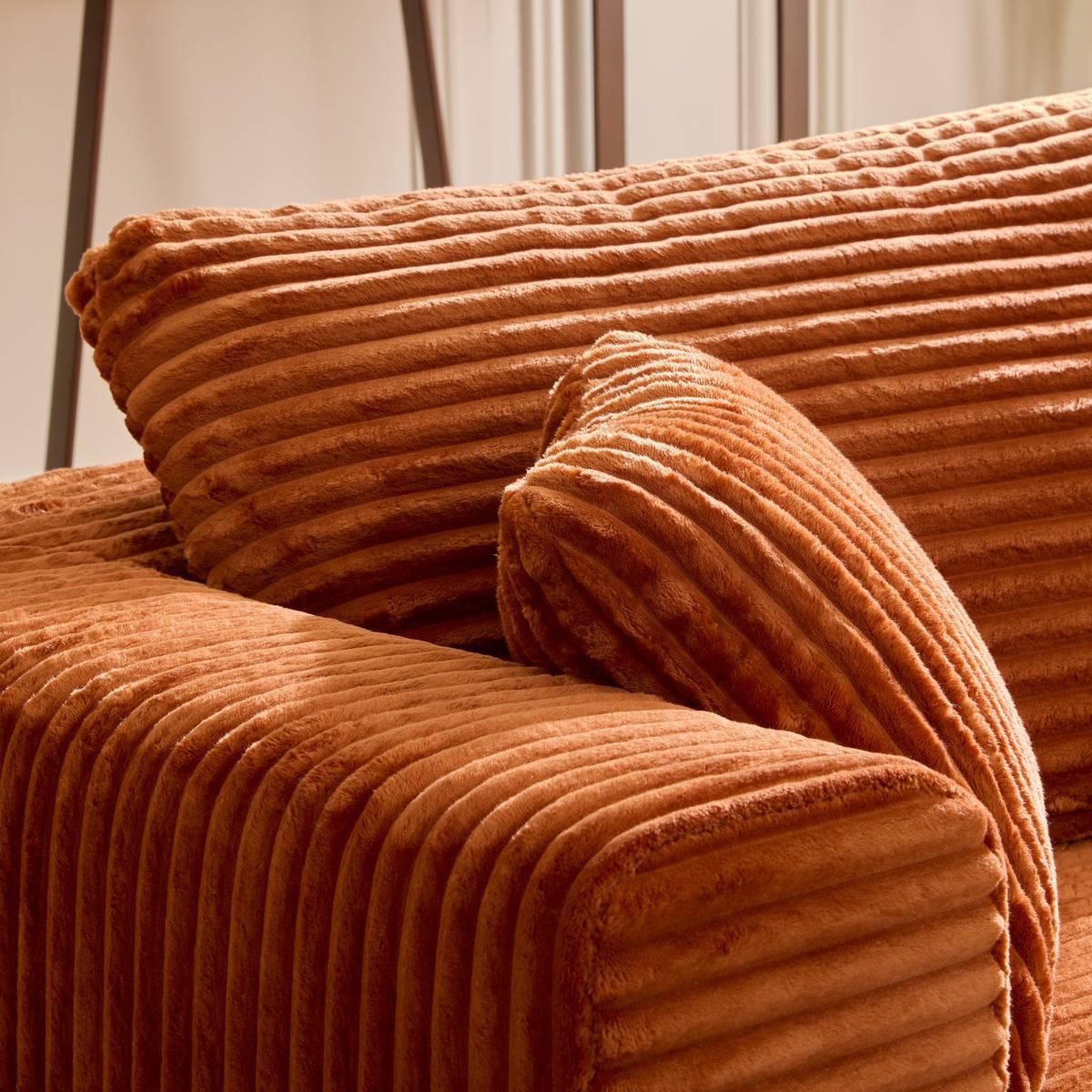 Voir la diapositive 3 : ATMOSPHERA Canapé 3 Places Côtelé  Solka  227cm Ambre