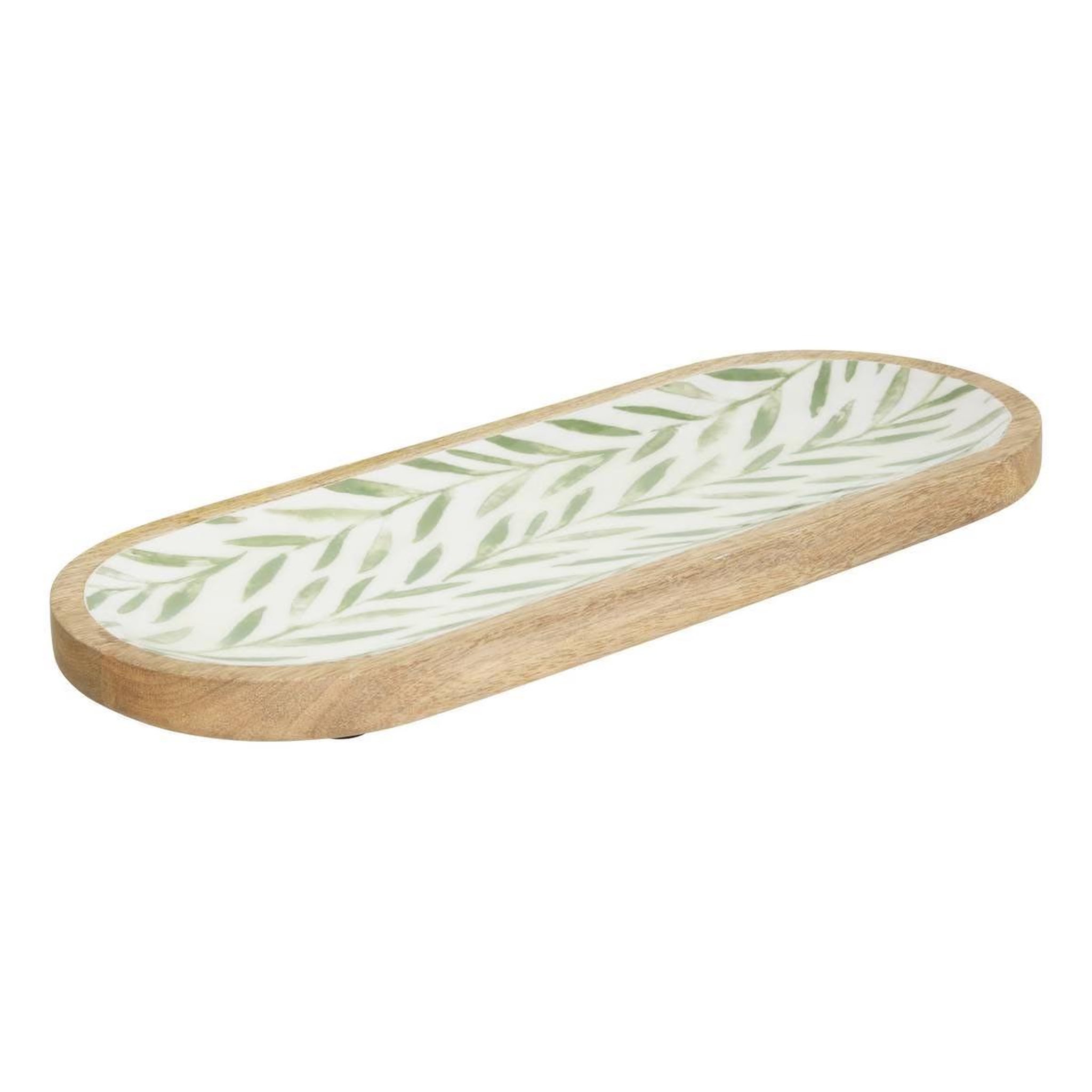 SECRET DE GOURMET Plat de présentation en bois  inaya  40cm vert olive