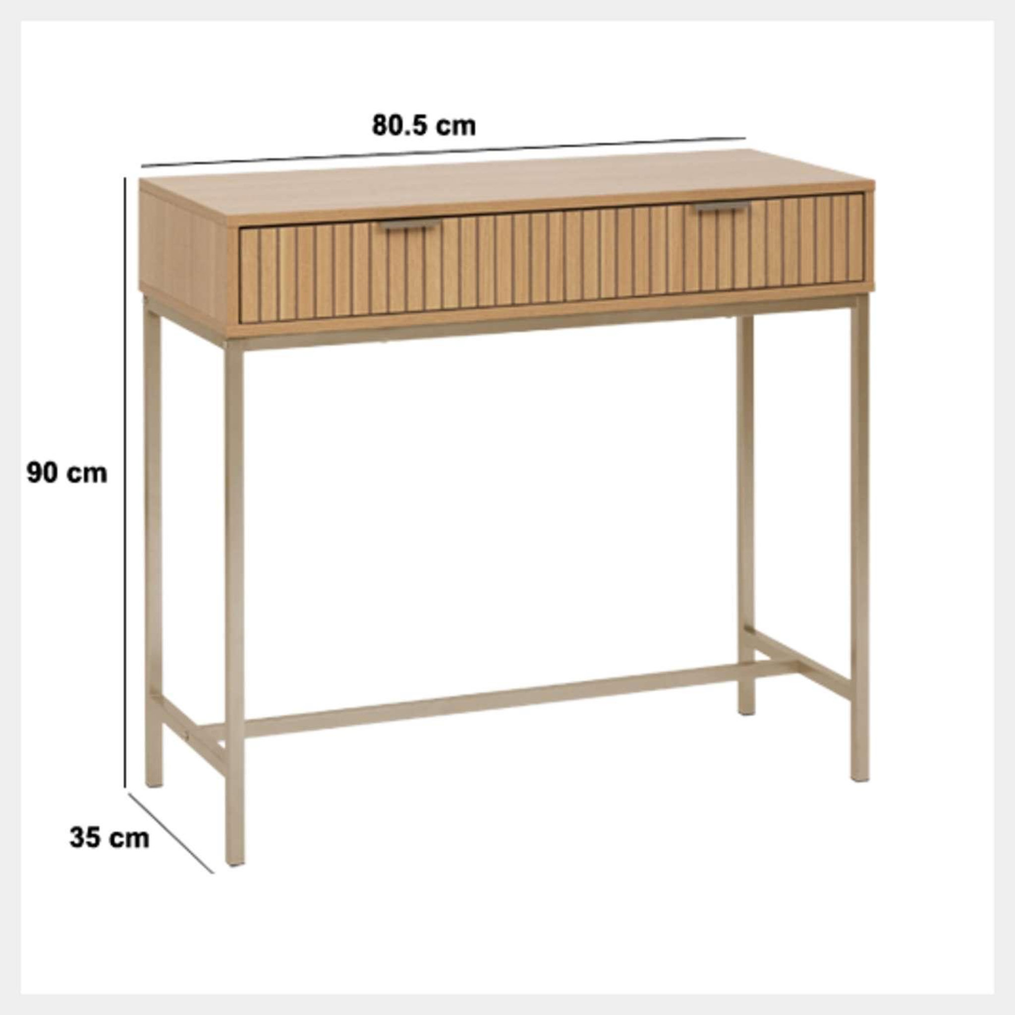 Voir la diapositive 6 : FIVE Console 2 tiroirs en bois tasso - marron