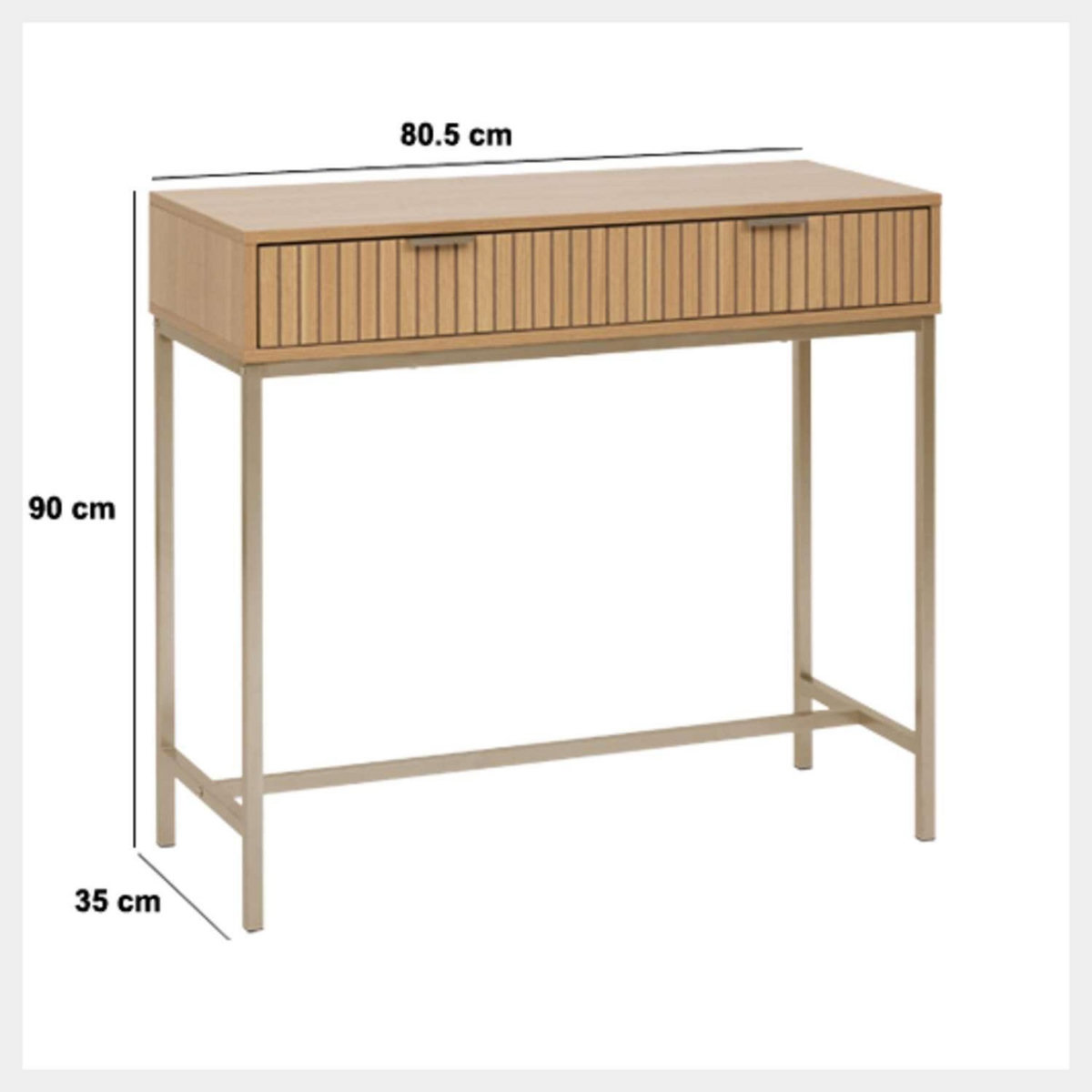 FIVE Console 2 tiroirs en bois TASSO - Marron