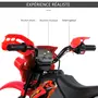 HOMCOM Moto cross électrique enfant 3 à 6 ans 6 V phares klaxon musiques 102 x 53 x 66 cm rouge et noir