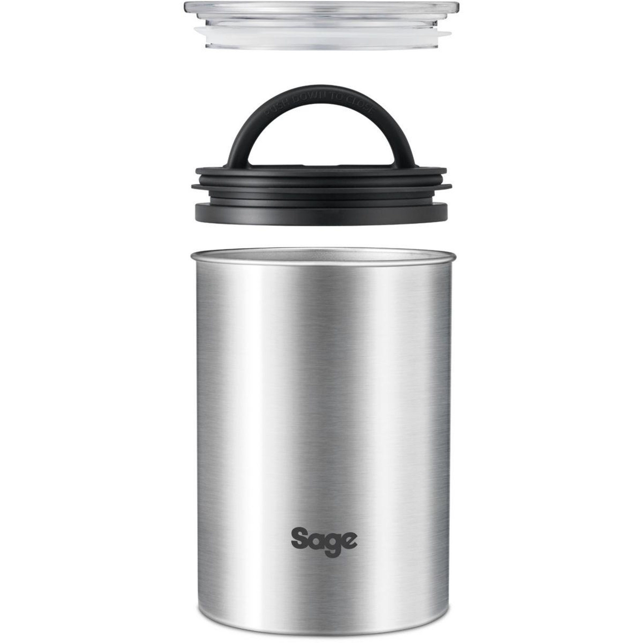 Voir la diapositive 2 : SAGEMCOM Boite à café conservation sous vide acier inox