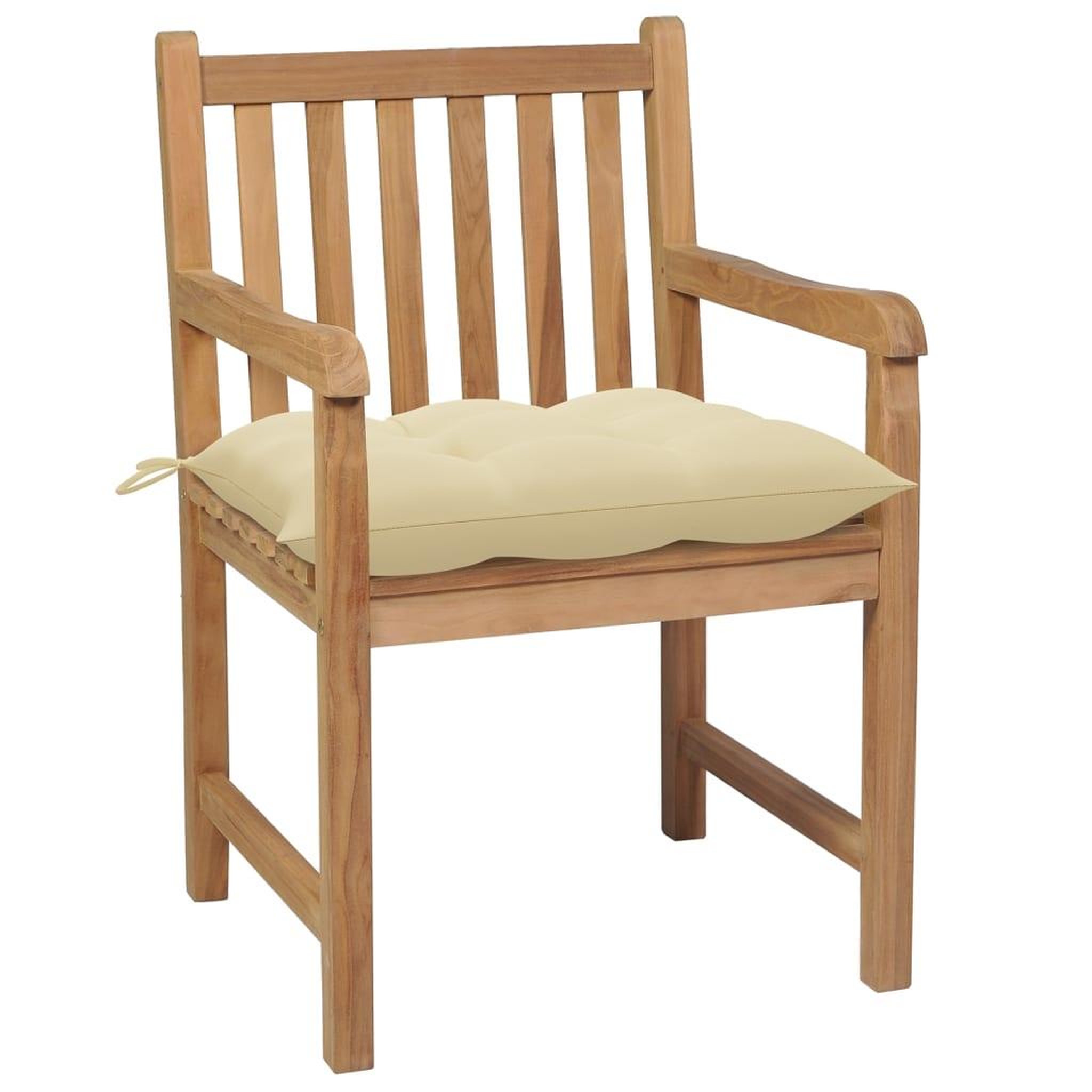Voir la diapositive 3 : VIDAXL Chaises de jardin lot de 6 et coussins blanc creme Teck solide