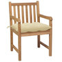 Voir la diapositive 3 : VIDAXL Chaises de jardin lot de 6 et coussins blanc creme Teck solide