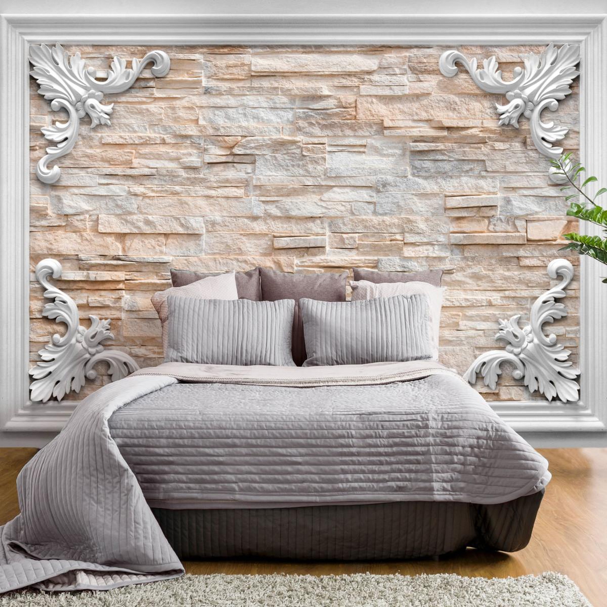 Paris Prix Papier peint  brick in the frame orange. Coloris disponibles : Multicolore