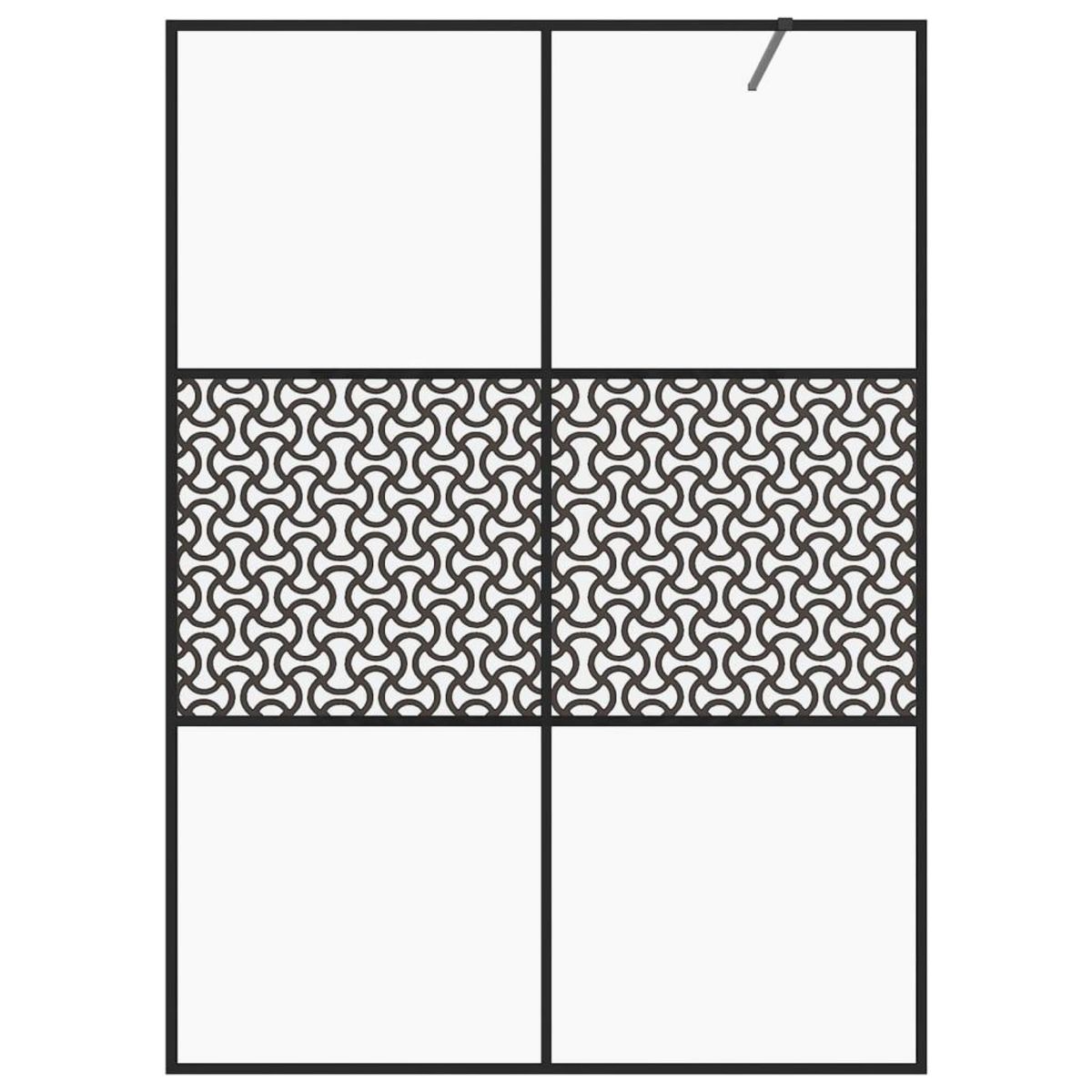 VIDAXL Paroi de douche avec verre ESG transparent 140x195 cm Noir