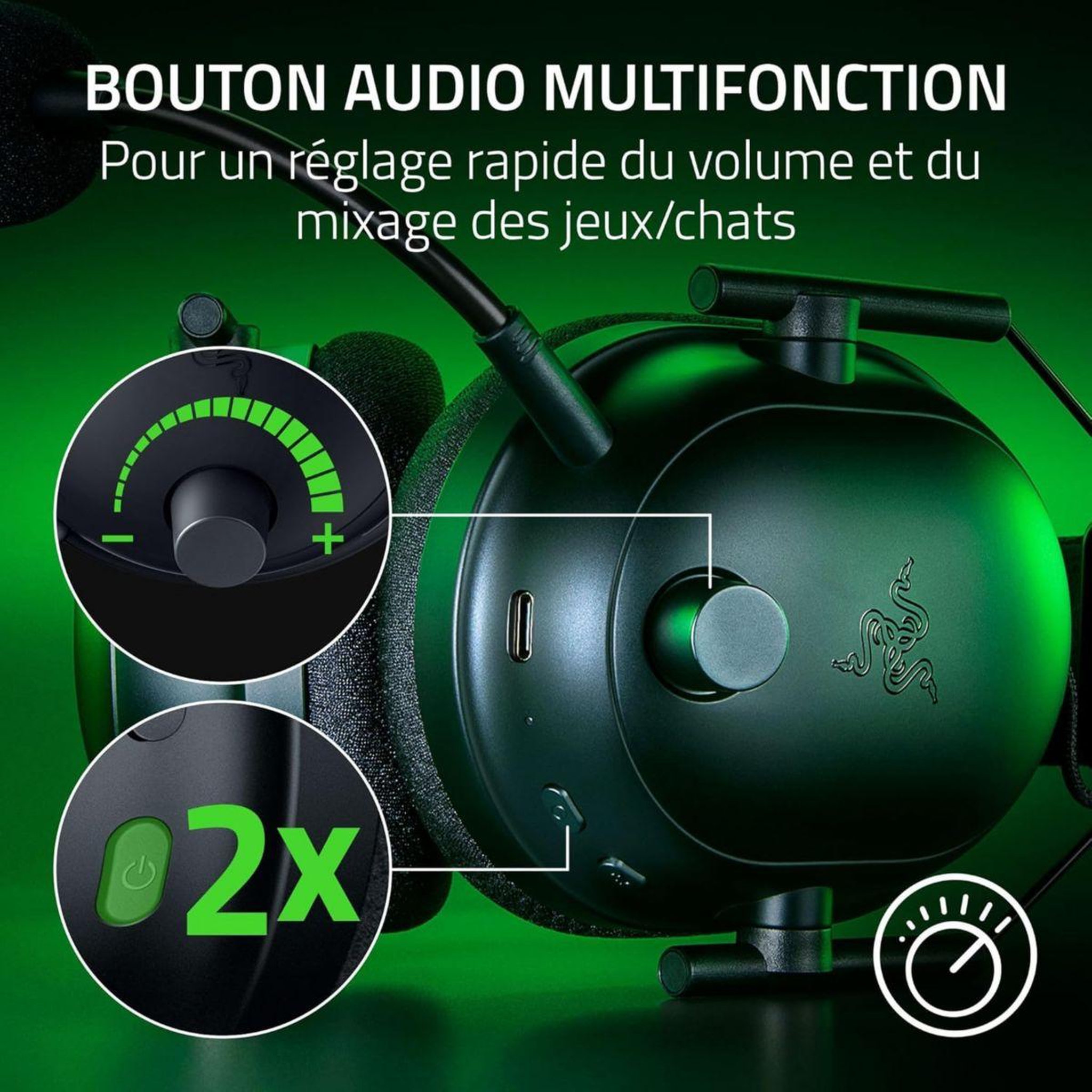 Voir la diapositive 5 : Razer Casque gamer BlackShark V2 Pro XBOX Noir