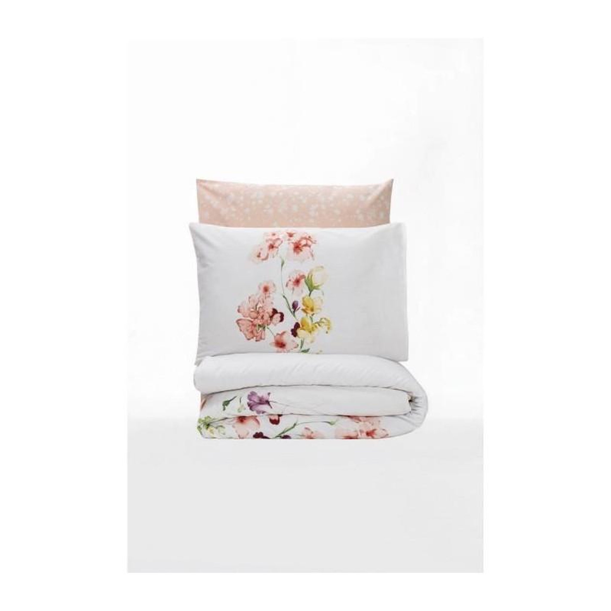 Voir la diapositive 3 : GENERIQUE Parure de lit - 129CTN64416 - 1 housse de couette 220 x 240 cm + 2 taies d'oreiller 60 x 60 cm - 100% coton ranforcé - Blanc