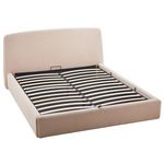 BEST MOBILIER Juliette - lit coffre - 160x200 cm - en tissu bouclette. Coloris disponibles : Beige