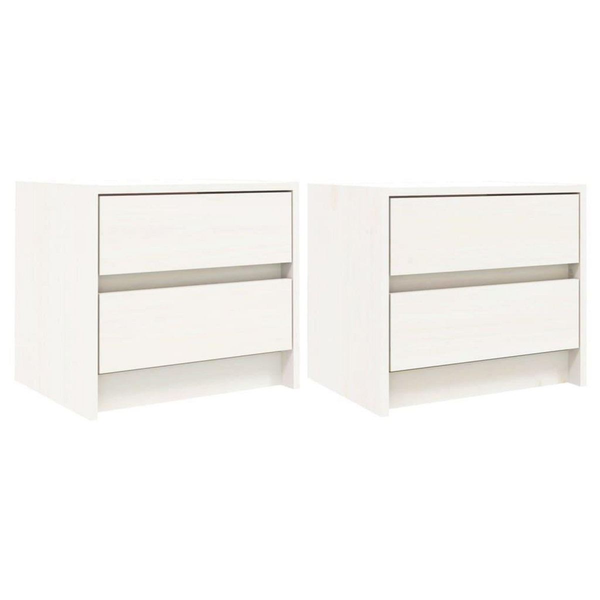 VIDAXL Tables de chevet 2 pcs blanc 40x31x35,5 cm bois de pin massif