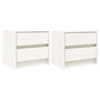 Voir la diapositive 2 : VIDAXL Tables de chevet 2 pcs blanc 40x31x35,5 cm bois de pin massif