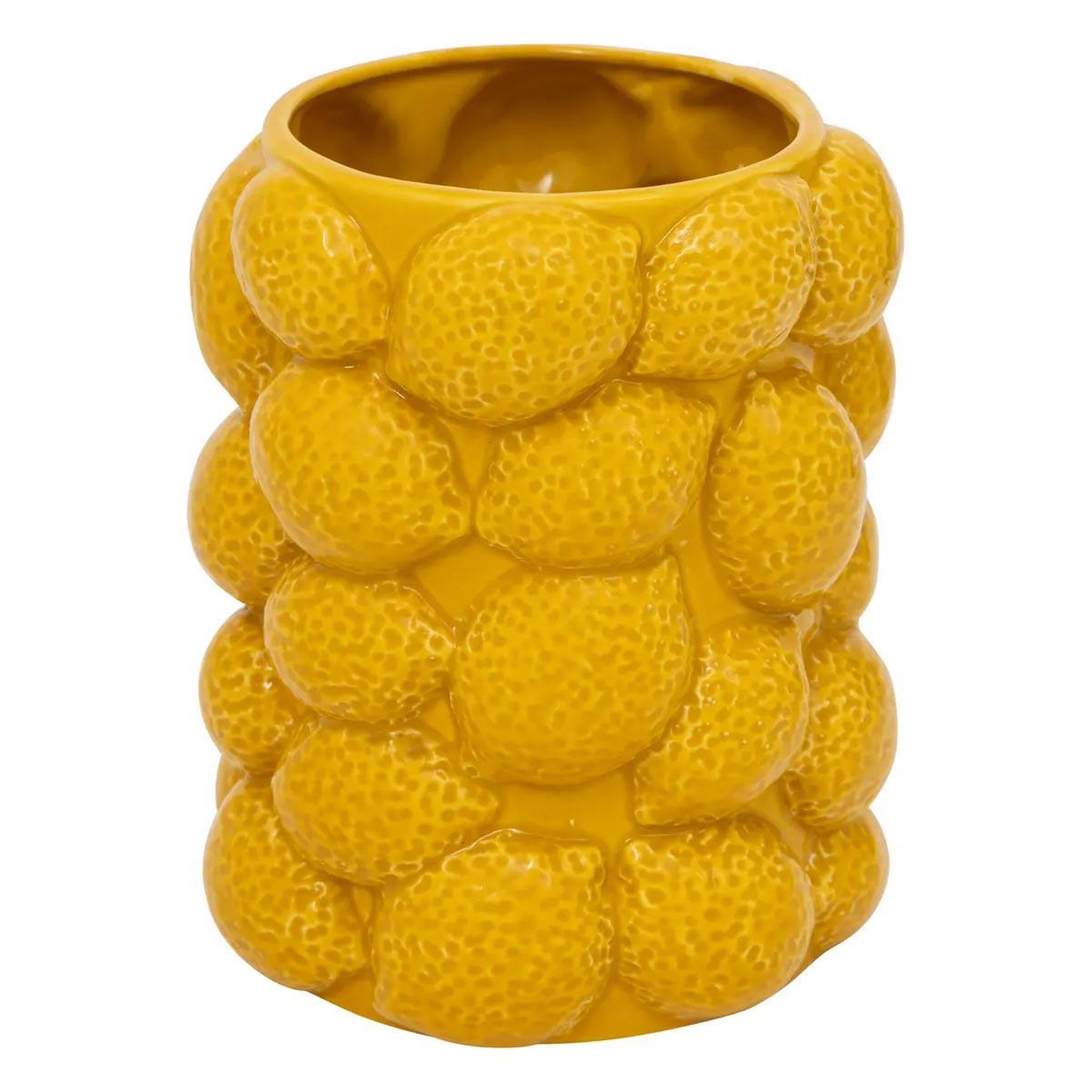 ATMOSPHERA Vase citron en céramique  yucatan  18cm jaune