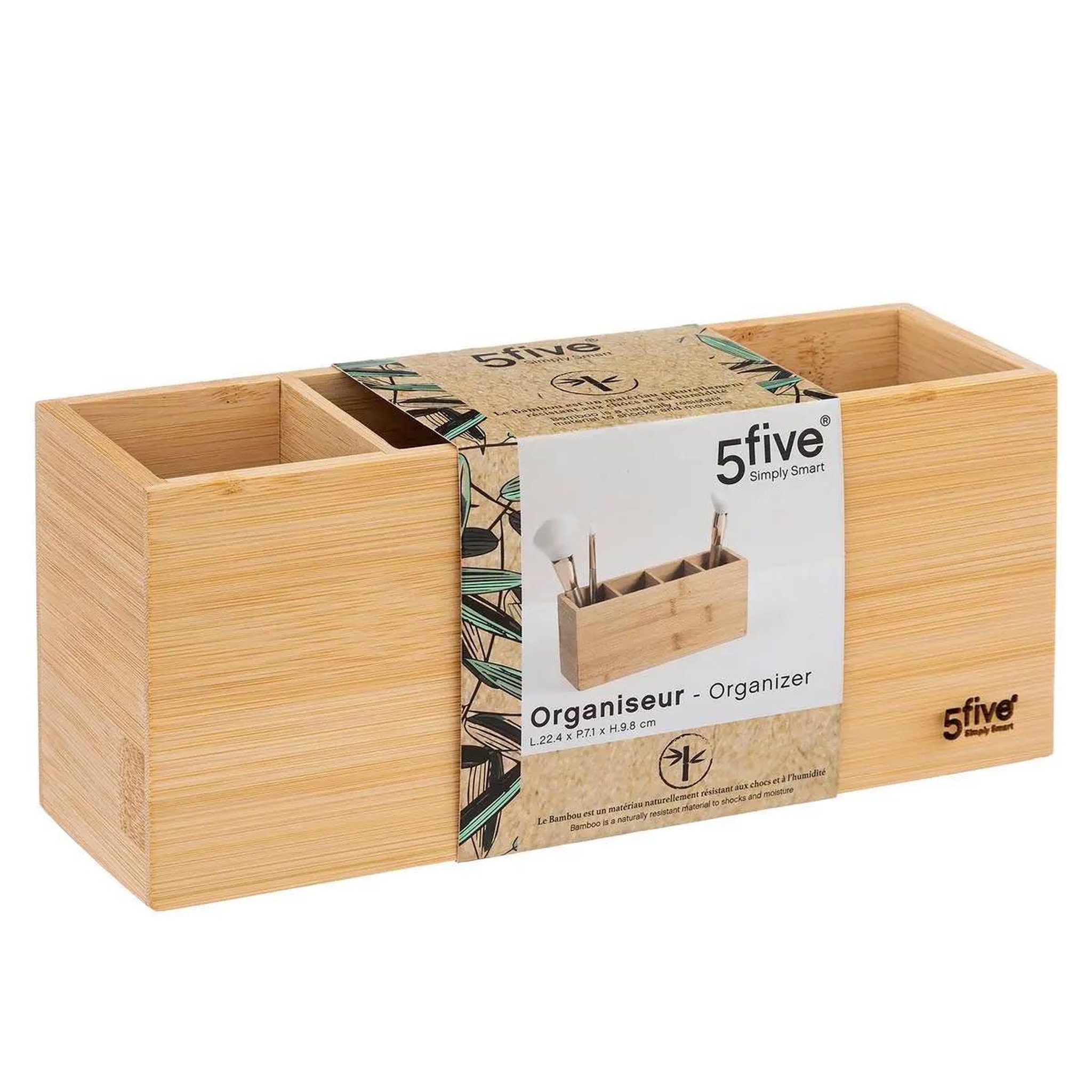 Voir la diapositive 2 : FIVE Organiseur 4 compartiments  natureo  22cm naturel