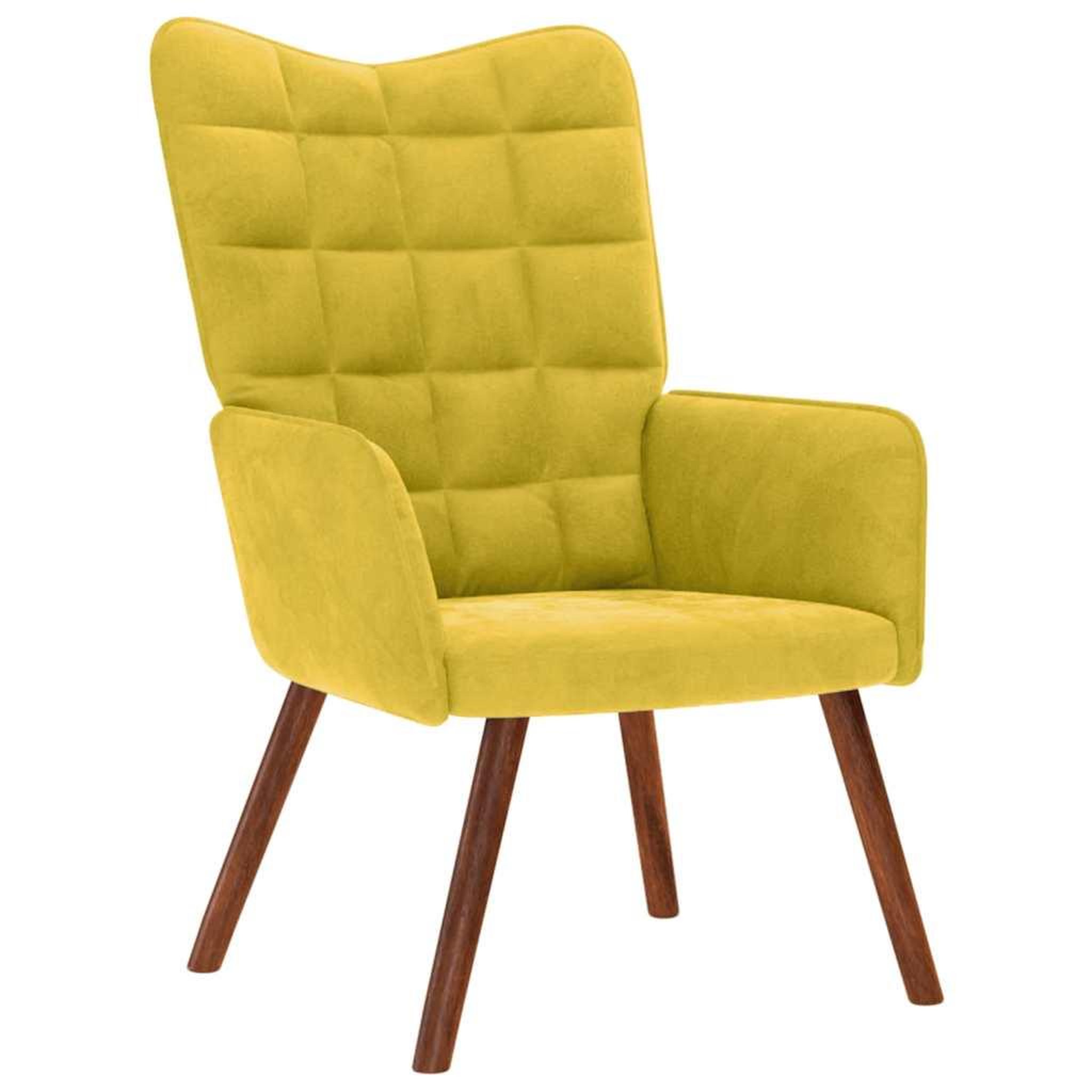 Voir la diapositive 5 : VIDAXL Chaise de relaxation avec tabouret jaune velours