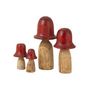 Voir la diapositive 2 : Paris Prix Champignon Déco en Bois  Cloche  70cm Naturel & Rouge