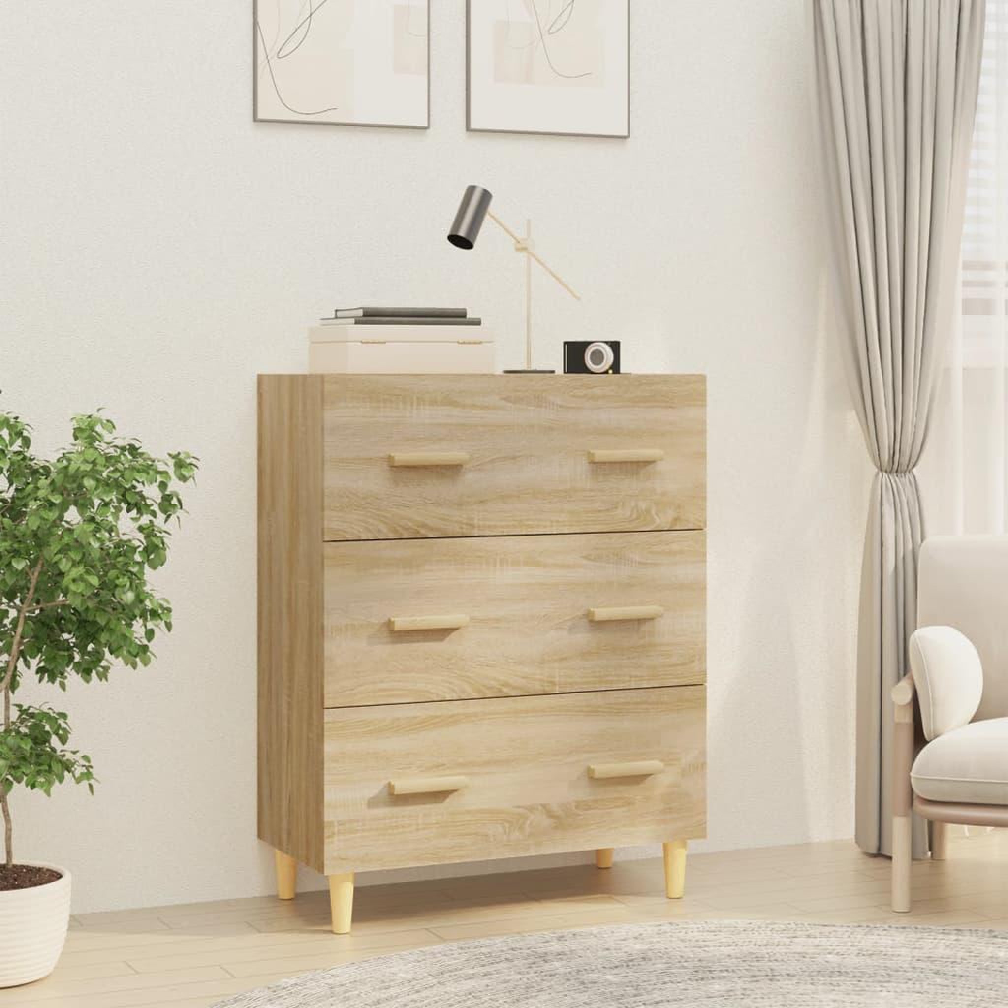 Voir la diapositive 1 : VIDAXL Buffet Chene sonoma 70x34x90 cm Bois d'ingenierie