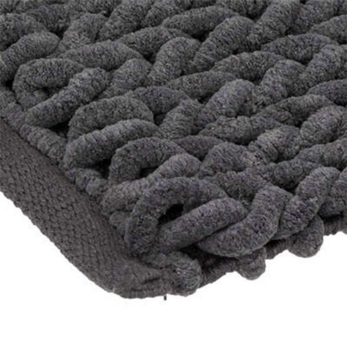 FIVE Tapis de Salle de Bain  Tissé Épais  50x120cm Gris Foncé